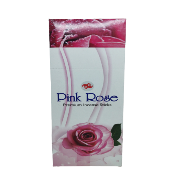 Mallies-Pink-Rose-box.jpg Mallies Pink Rose Incense Stick Box - Image 1