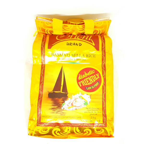 4d70d06ee18933ebaf80fcb5911f2619a0a65bf6.jpg Orient Basmati Sella Rice 5kg - Image 1