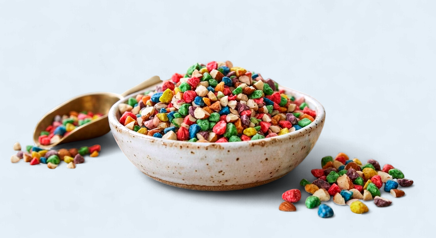 image-12.png Multi-Coloured Almonds (Diced) 100g - Image 1